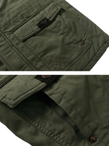 Abrigo para hombre WenVen chaquetas grueso algodón abrigo de invierno parka con capucha extraíble - Imagen 24 de 53