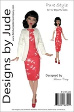 Pure Style Doll Clothes Sewing Pattern for 16" Deja Vu Dolls Tonner