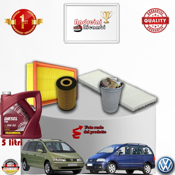 Inspektionskit Filter + ÖL VW Sharan 1.9 Tdi 96KW 130CV Von 2007-> 2010-image