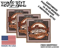 **3 SETS! ERNIE BALL EARTHWOOD PHOSPHOR BRONZE ACOUSTIC GUITAR STRINGS 2150**
