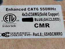Commodity Cables 6SHDCCMRRO 23/4P Cat6 Network F/UTP 550MHz Riser Blue /100ft