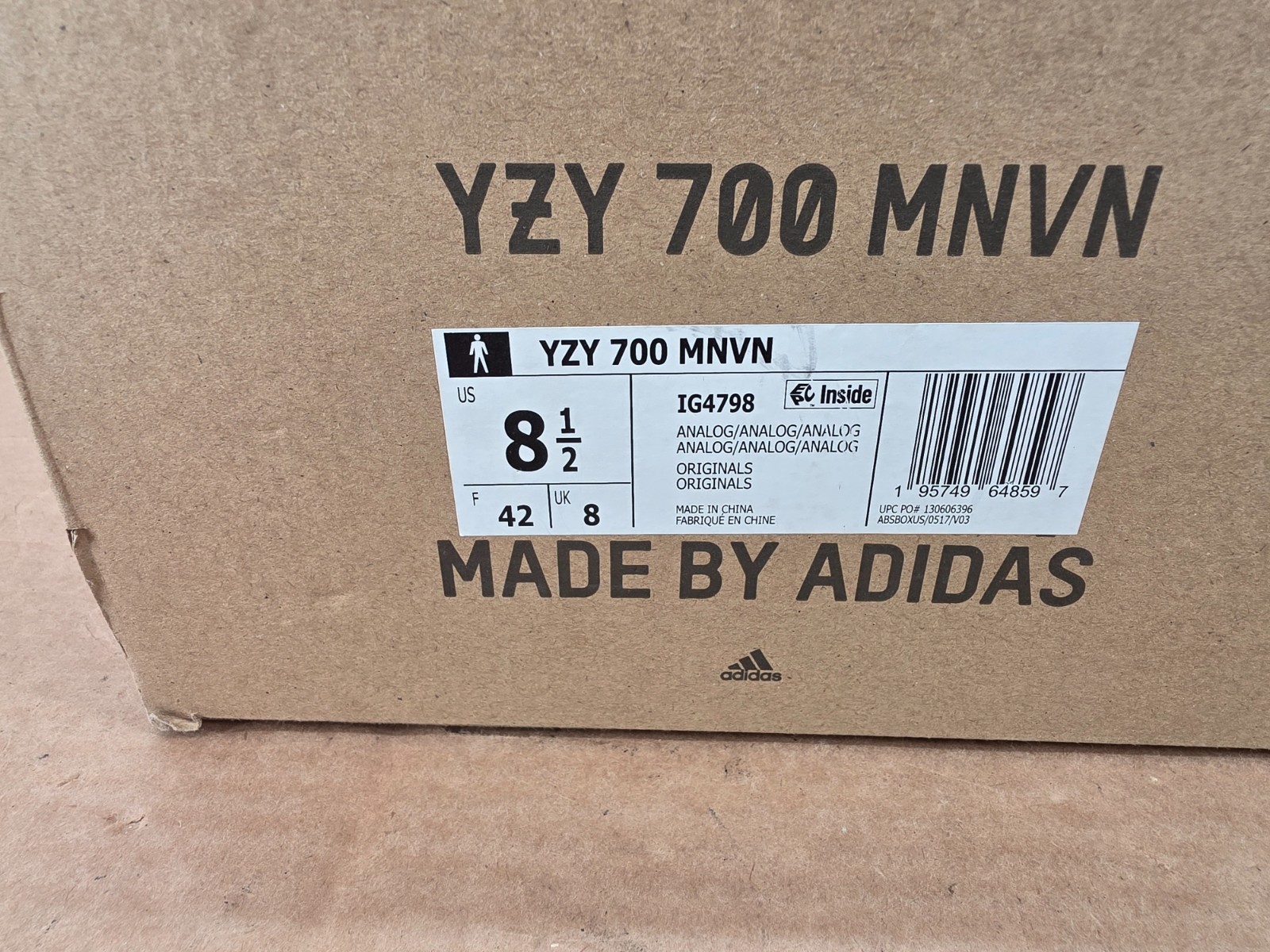 Size 8.5 - adidas Yeezy Boost 700 MNVNLaceless Analog Mens Shoes thumbnail 3