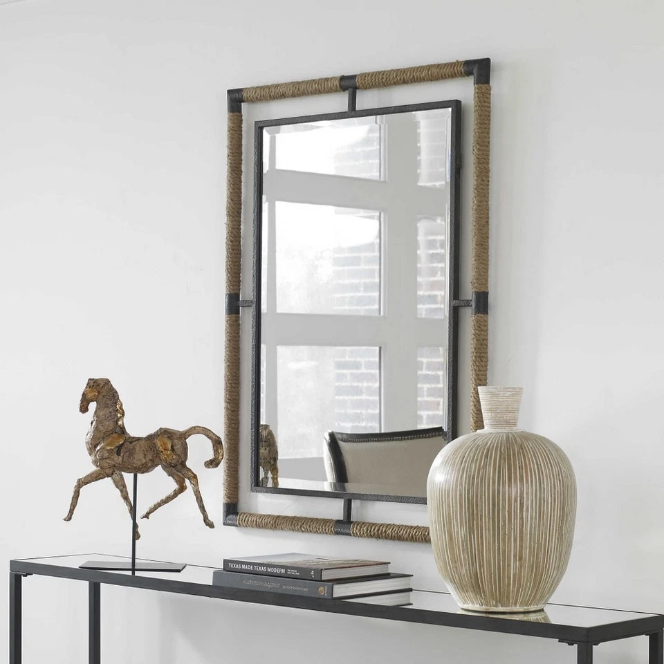 Melville - Iron and Rope Mirror-38 Inches Tall and 28 Inches Wide Uttermost - Image 3 of 4