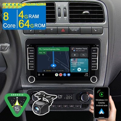 7'' Android 15 Autoradio Navi 8-Core für VW GOLF 5 6 Plus Tiguan Touran + Kamera