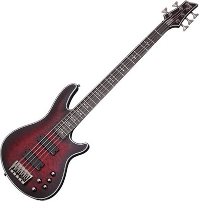 Schecter Hellraiser Extreme-5 Electric Bass Crimson Red Burst Satin