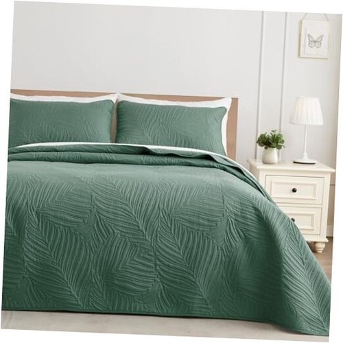 King Size Quilt Bedding Set, Lightweight Green Quilts King Size for All