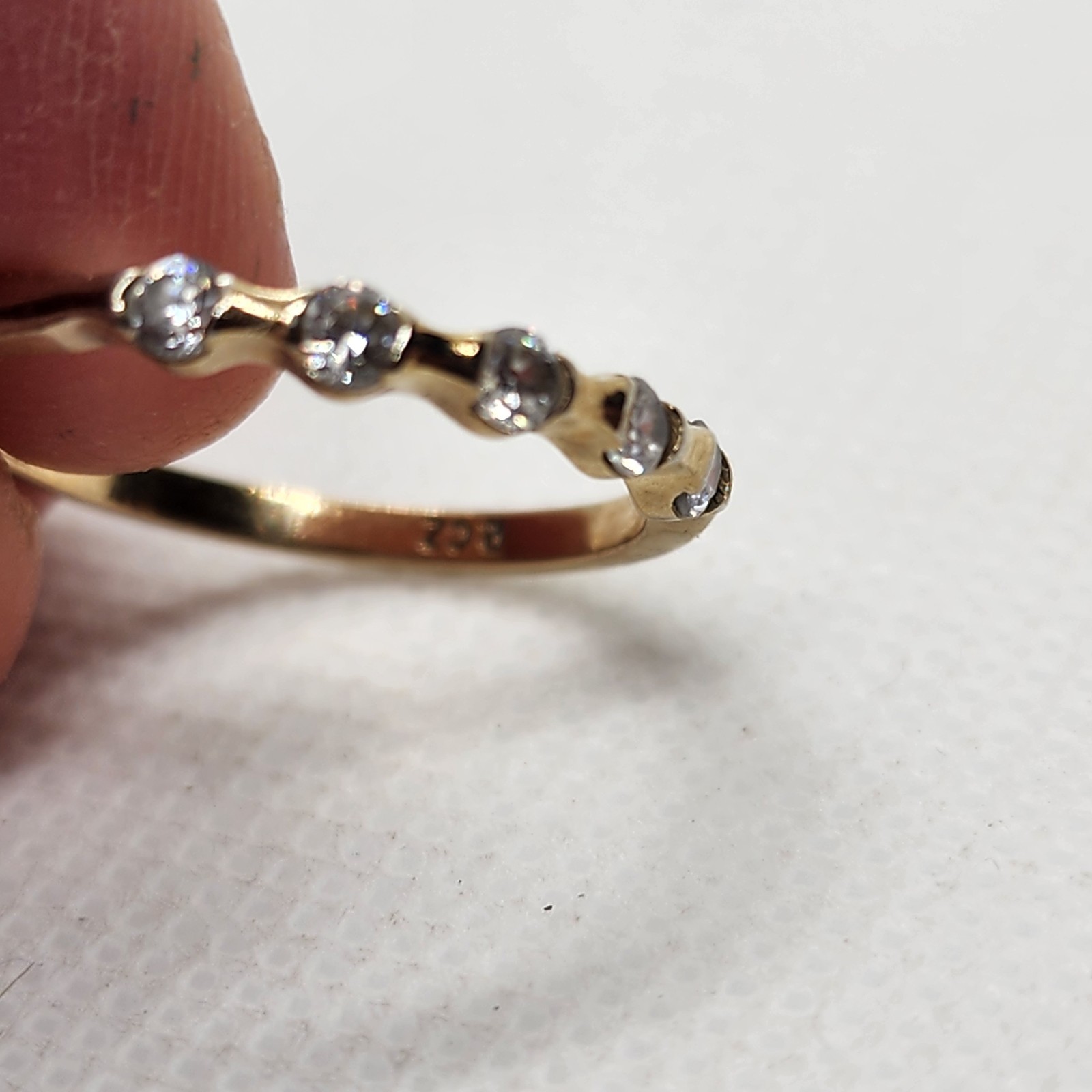 Gold Plate Sterling Silver Ring Stackable Cz Korea - image 7