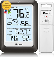 Indoor Outdoor Thermometer Wireless Weather Station, Temperature Humidity Monito