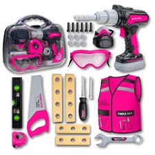 TOMLEON Kids Tool Set Carrying Case, Electronic Toy Drill Bits Construction