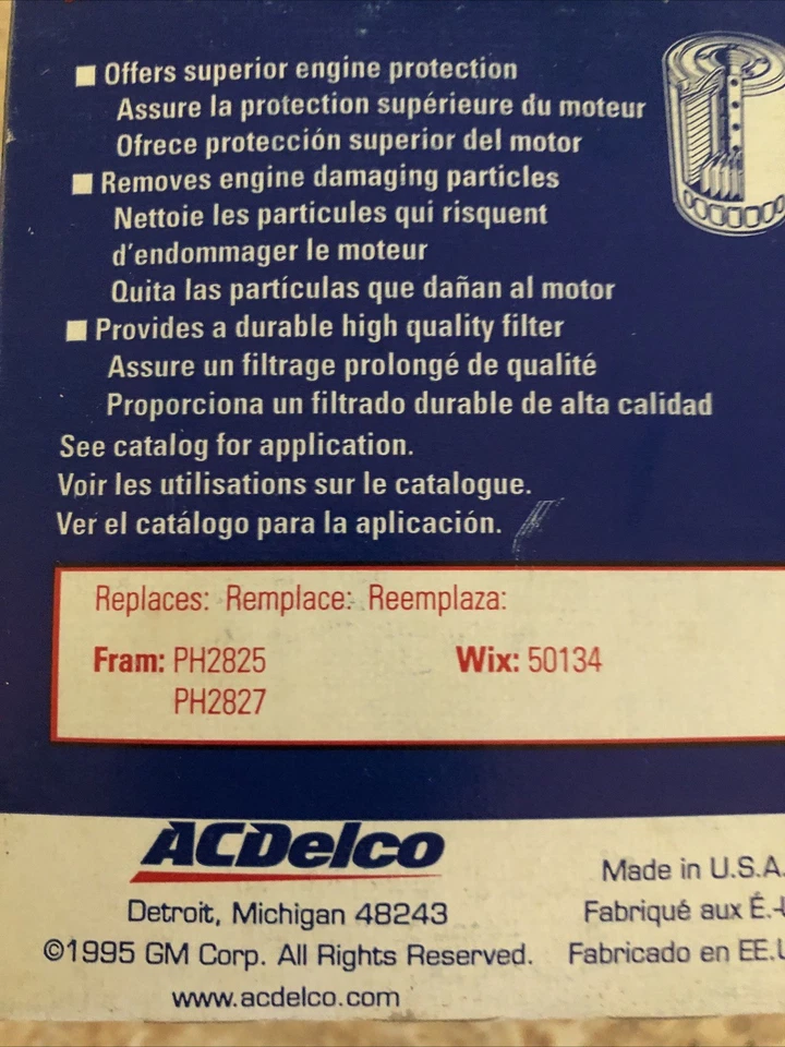 Filtro de óleo PF1232, 123399994 ACDelco Professional pacote com 2 Q2 - Imagem 3 de 3