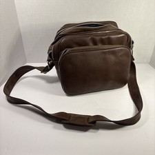 Vintage Brown Leather Shoulder Camera Bag Multiple Compartments DSLR