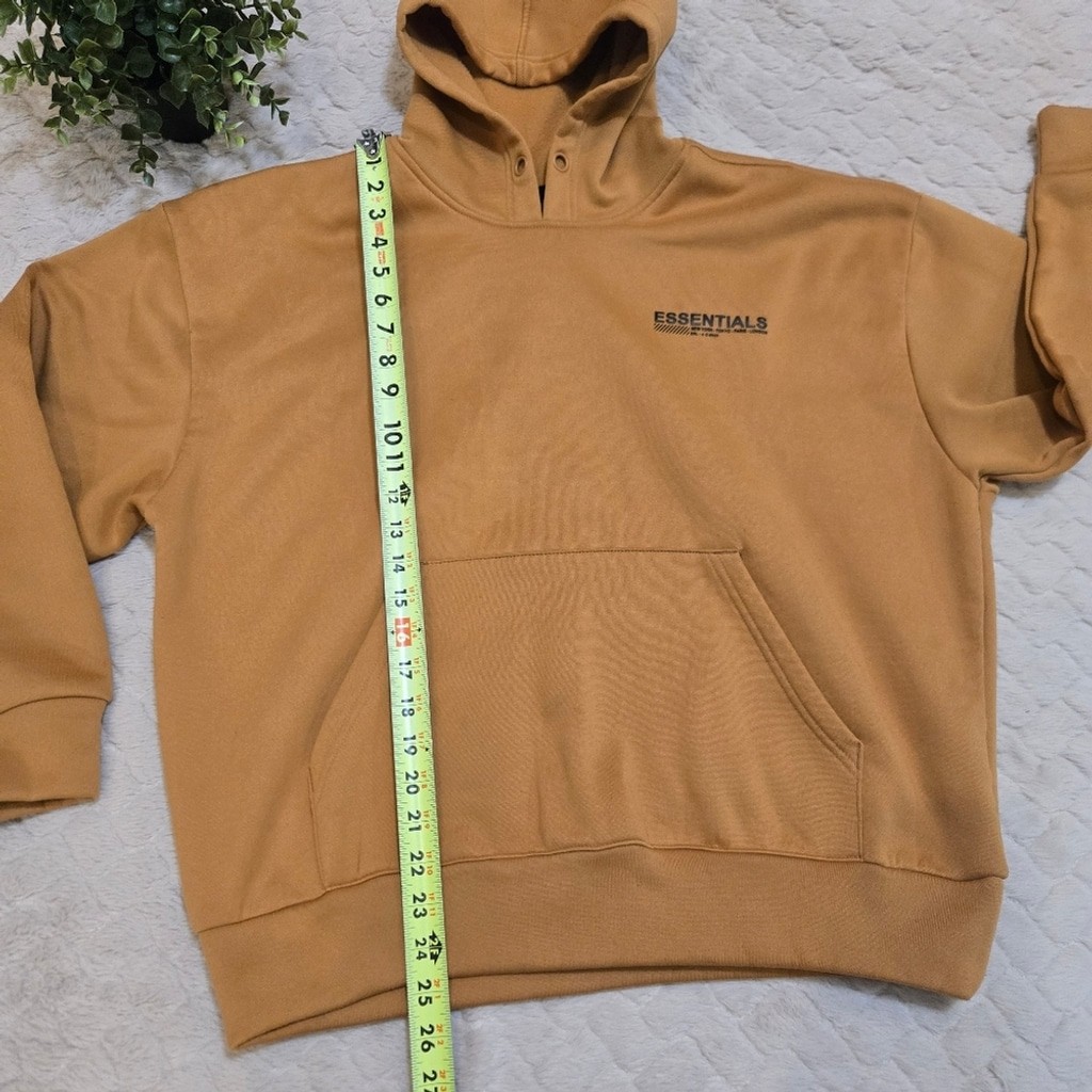 DR Essentials Fear of God Yellow Gold Hoodie, Men's Size Small thumbnail 4