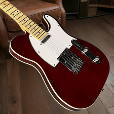 Tele Electric Guitar Maple Fretboard Double Binding Wine Red Color 22 Frets