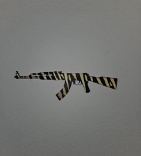 Ak-47 gun wall Art decoration Self painted art piece for gold tiger stripe