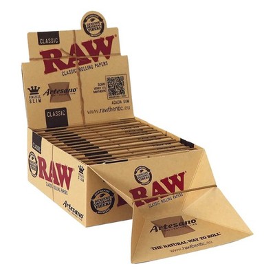 RAW Artesano King Size Slim Papers, 15 Hefte à 32 Blatt + 32 Tips inkl. Tray