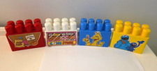 Vintage Retro 1980s Sesame Street Plastic Blocks Big Bird Cookie Monster Set