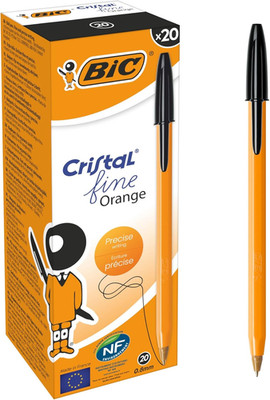 BIC Orange Fine, Ballpoint Pens, Writing Pens with Long-Lasting Ink, Fine Point 