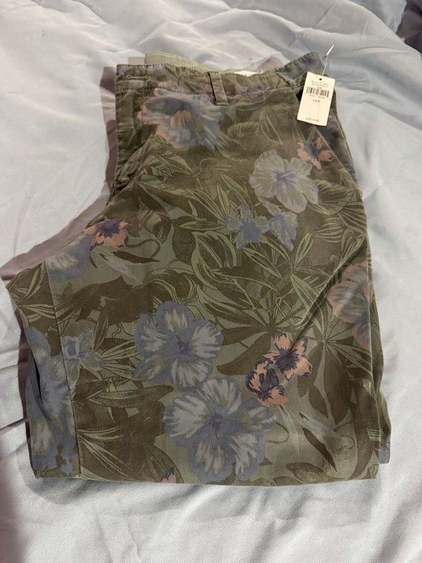 GAP Girlfriend Chino NWT Girlfriend Chino Green/blue Hibiscus