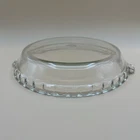Set Of 2-  PYREX Scalloped Edge & Handles PIE PAN Plate 10” Deep Dish #229 Glass