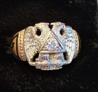 Gold Masonic Ring Vintage Two Tone 14k Gold Diamond 32nd degree  Size 11 — photo 8