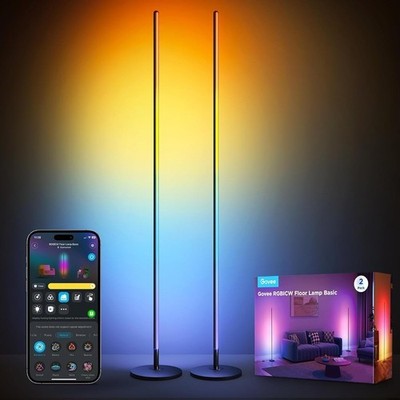 GOVEE H6076 RGBIC Smart Stehleuchte Basic (schwarz) WiFi App Steuerung 2er Pack A Z72