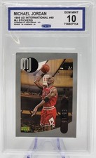 1998 Upper Deck International MJ Stickers Michael Jordan #40 Gem Mint 9.5
