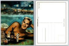 Errol Flynn Vintage Athena Postcard by W.S. Grandison Tropical Pool Scene Art
