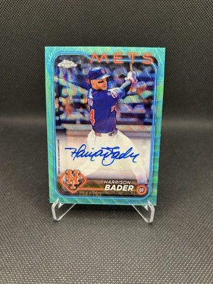 2024 Topps Chrome Update Aqua Wave Refractors #AC-HB AU Harrison Bader
