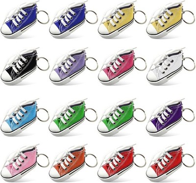 PORFOYO 16 Stück Mini Sneaker Schlüsselanhänger Set, Segeltuch Schuh-Keychains