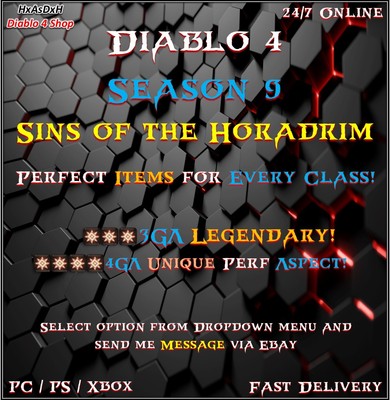  Diablo 4 Season 9 3GA Legendary 4GA Unique Perfect Items for Every Class 24/7 