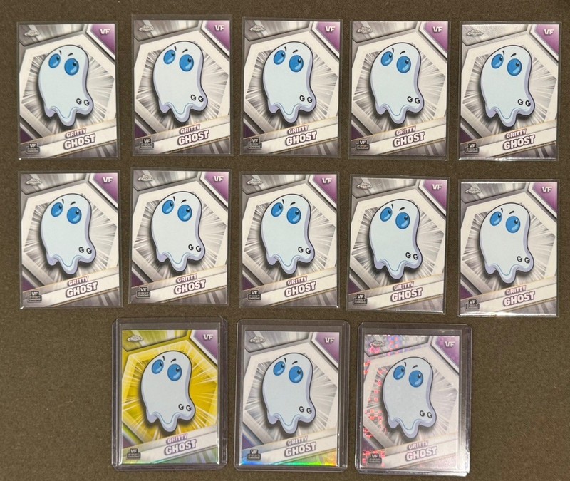 2026 Topps Chrome VeeFriends GRITTY GHOST 13 Card Lot (3 Exclusive Parallels!)