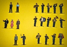 21 Preiser Figuren Set Bundeswehr Musikzug, Queen, Bobbys, Politiker - H0/1:87