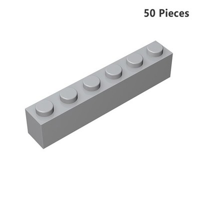 3009 Brick 1X6 Light Gray Bricks 50 Pcs Bricks, Pieces & Parts 100% Compatible