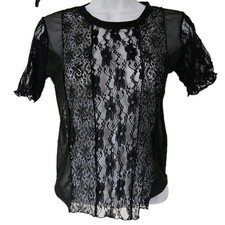 Sheer Womens Top L Whimsigoth Y2K Lace Fairy Grunge Goth Layering Festival Indie