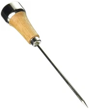 ICH-1 Ice Pick with Tempered Steel Point Medium Wooden Handle Tan Color