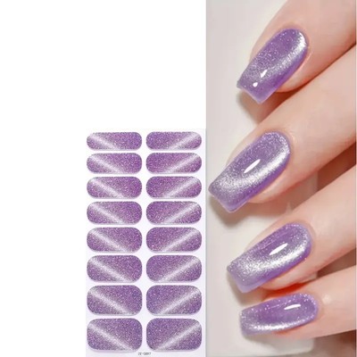 Nail Art Sticker selbstklebend Glitzer DIY Wraps Full Cover Gellack (ze0897)