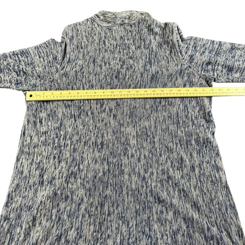 Chico's Cardigan Women Size 2 Large Blue White Space-Dyed High Low Open Casual - Picture 12 of 13