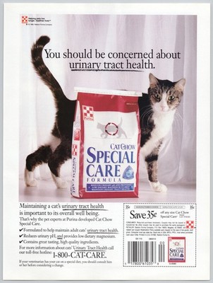 Cat Chow Special Care Purina Urinary Tract Health 1992 Print Ad