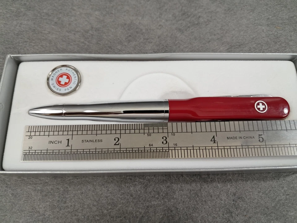 Pluma Wagner Swiss Multiherramienta Rojo Cromo En Caja, Victorinox, Impecable, Funciona Foto 2 de 4