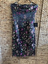 Nwt Lulus Strapless Embroidered Sheath Dress Sz M