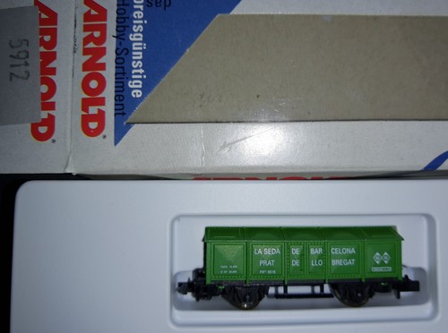 Arnold  5912 Klappdeckwagen Typ PX ; grün der RENFE  in OVP; Spur N  "SELTEN" | Zustand: Neu