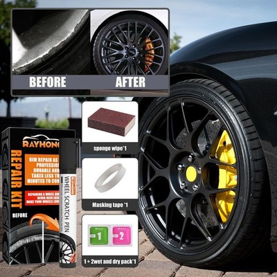 Wheel Rim Repair Kit Black Automobile Alloy Wheel Rims Scratch Remover Pen Wheel