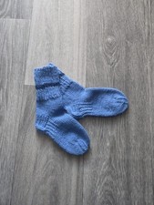 stricksocken handarbeit; blau 14-15cm, Kind