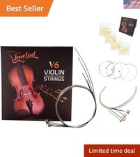 5pc Violin String Set - G-D-A-E for 1/4 to 4/4 Violins - Vibrant Sound Quality