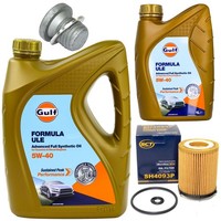 MotoröL Filter Set Gulf Formula ULE 5W-40 6 Liter + Schraube FüR Mercedes C207