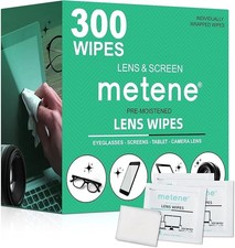  Lens Cleaning Wipes, 300 PCS Individually Wrapped Glasses Wipes, Pre-Moisture