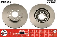 2X Bremsscheibe TRW DF1697 FüR Volvo 960 940 744 745 945 964 740 944 2 965 Turbo