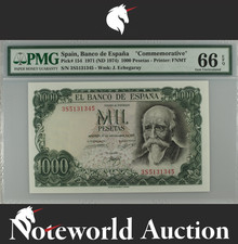 Spain 1000 Pesetas 1971 (ND 1974) P 154 Commemorative UNC PMG 66 EPQ 3rd TOP POP