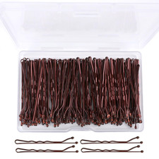 100Pcs Bobby Pins Brown, Hair Pins Kit for Women Girls Kids, Premium Wavy Brown