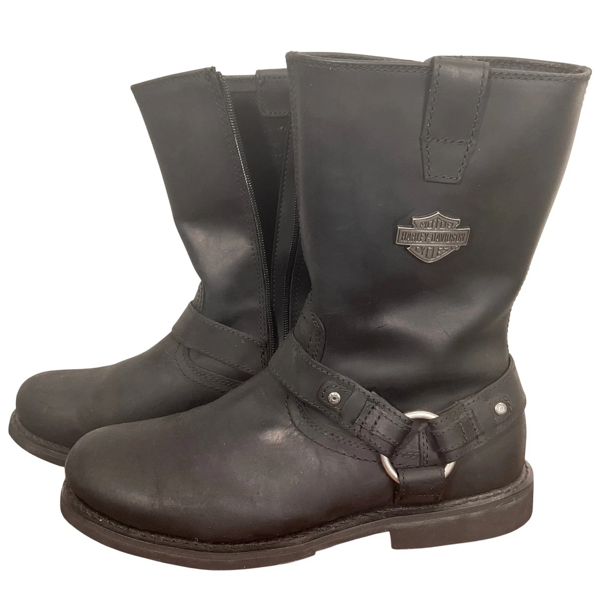 ~Harley-Davidson Logger Conductor Buckle Mid Calf Leather Biker Boot, SZ 8.5 Harley-Davidson Biker Boots with Upper Leather Solid for Men  main image 2